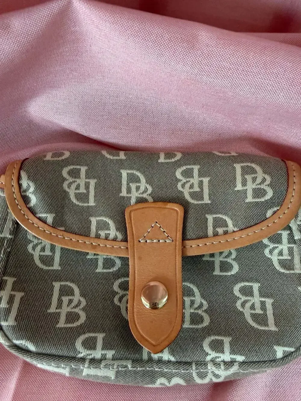 Dooney & Bourke Signature Monogram Jacquard Flap Wristlet